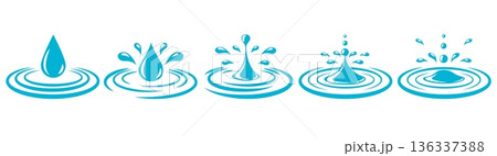Water droplet fall logos 136337388