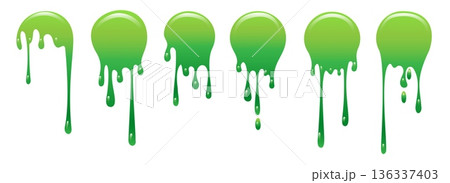 Bright green slime drips and blots 136337403
