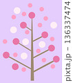 ピンク色の花の木のイラスト 136337474