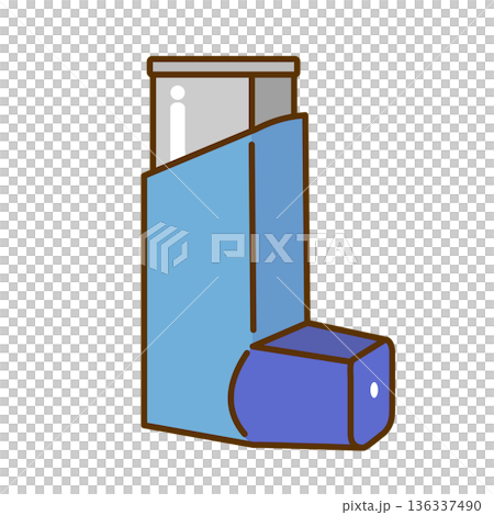 Illustration of asthma medication, inhaler, inhaler 136337490