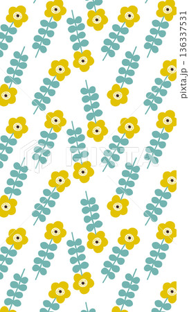 北欧風の背景イラスト ボタニカルな背景画像 北欧風の背景イラスト ボタニカルな背景画像 136337531