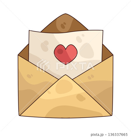 Illustration of Love Letter Open 136337665