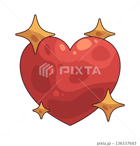 Illustration of Heart sparkle 136337683