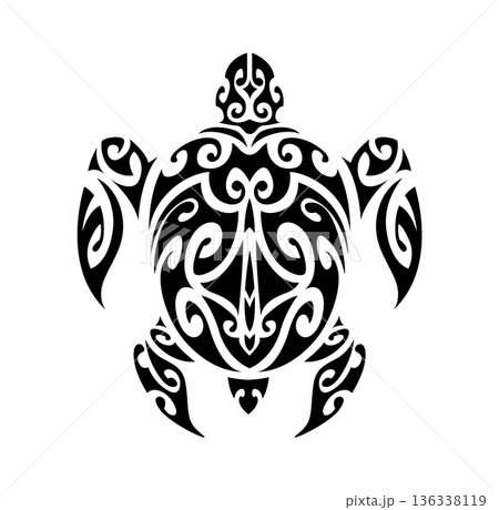 Maori sea turtle animal warrior graphic black tattoo or print. Samoan tribe graphic decoration, Polynesian tribal abstract symbol. Maori ethnic black tattoo Maori sea turtle animal warrior graphic black tattoo or print. Samoan tribe graphic decoration, Polynesian tribal abstract symbol. Maori ethnic black tattoo 136338119
