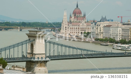 Budapest city and Hungarian Parliament building on Danube Budapest city and Hungarian Parliament building on Danube 136338151