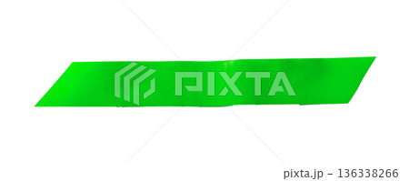 Bright green adhesive tape strip with clean edges and a smooth glossy surface. Minimal elongated Bright green adhesive tape strip with clean edges and a smooth glossy surface. Minimal elongated 136338266