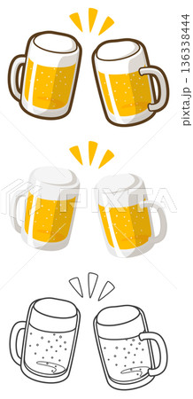 生ビールで乾杯 136338444
