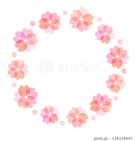 可愛いさくらの花のリース 136338447