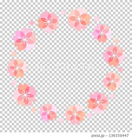 Cute Sakura Flower Wreath 136338447