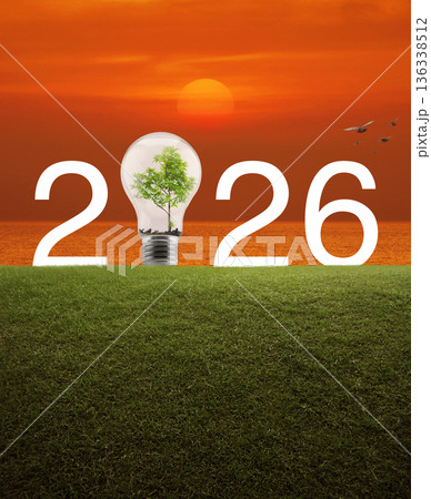 Happy new year 2026 ecological cover concept Happy new year 2026 ecological cover concept 136338512