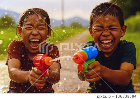 昭和の情景 水鉄砲 昭和の情景 水鉄砲 136338594