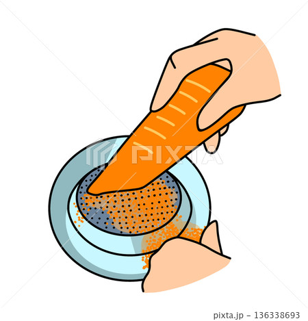 人参をすりおろすイラスト|料理・調理工程 人参をすりおろすイラスト|料理・調理工程 136338693