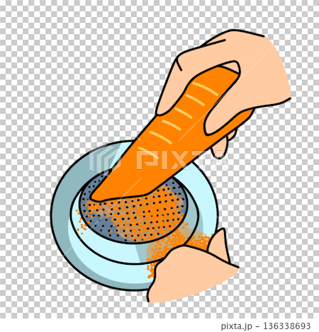 Illustration of grating carrots | Cooking and cooking process 136338693