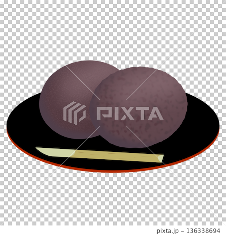 Illustration of peony mochi 136338694