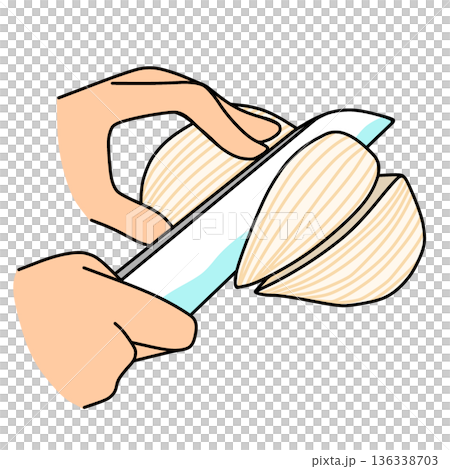 切洋蔥示意圖 | 烹飪及烹飪過程 136338703