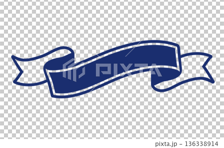 Navy classic ribbon frame Reliable heading banner 136338914