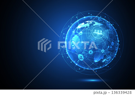 Global network connection. World map point and line composition concept of global business. Vector Illustration Global network connection. World map point and line composition concept of global business. Vector Illustration 136339428