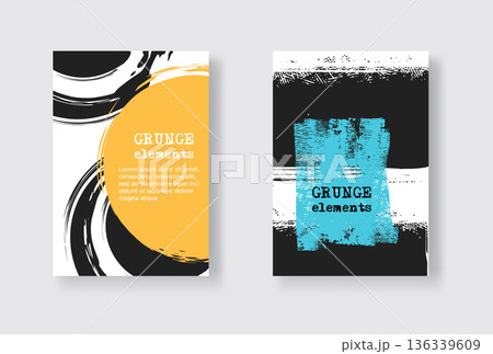 Collection of grunge covers with brush strokes. 136339609