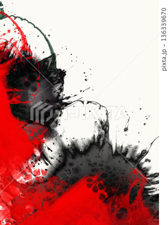 Red Black Abstract Paint Splash Composition vector 136339670