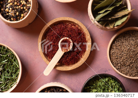 Saffron Bowl: The Exquisite Spice Known For Its Luxurious Taste 136340717