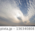 空写真 うろこ雲 夕焼け グラデーション 136340808