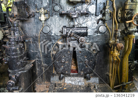 Old steam locomotive C59161 preserved in Hiroshima park, Japan 136341219