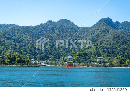 Panoramic view of Miyajima Island near Hiroshima, Japan 136341220