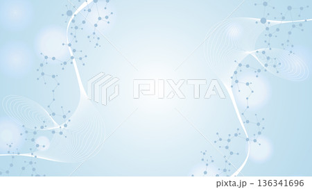 Structure molecule and communication. Dna, atom, neurons. Scientific concept for your design. Connected lines with dots. Medical, technology, chemistry, science background. Vector illustration 136341696