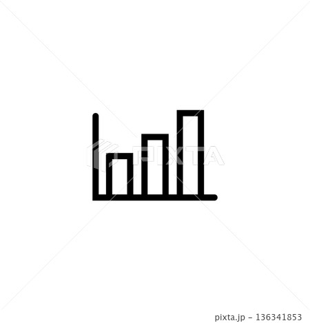 学校・勉強・教室のシンプルアイコン（棒グラフ） 136341853