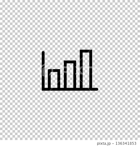 学校・勉強・教室のシンプルアイコン（棒グラフ） 136341853
