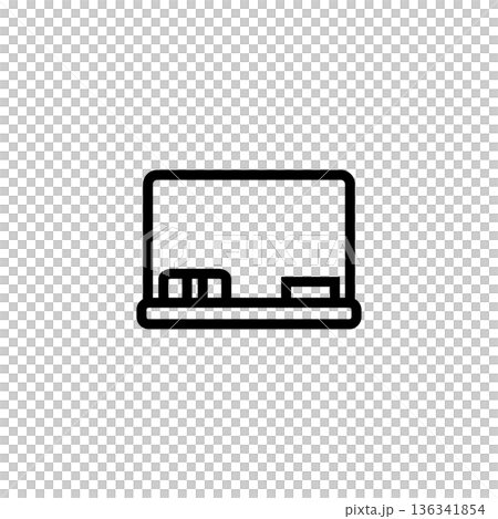 Simple icon of school, study, classroom (blackboard) 136341854