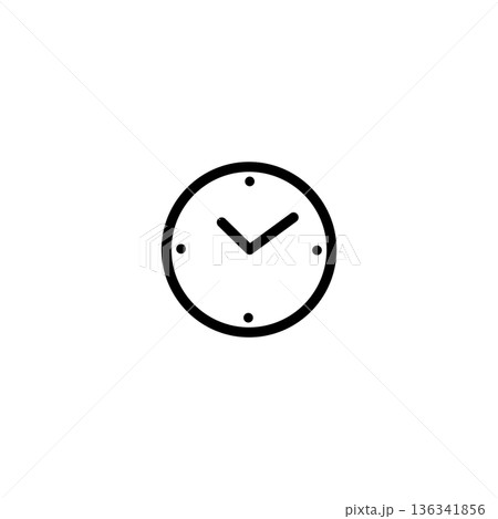 学校・勉強・教室のシンプルアイコン(時計) 学校・勉強・教室のシンプルアイコン(時計) 136341856