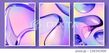 Abstract iridescent liquid glass flowing ribbon Abstract iridescent liquid glass flowing ribbon 136342400