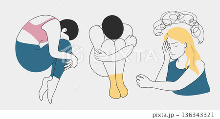 Stress Management Concept Icons Set of 3 136343321