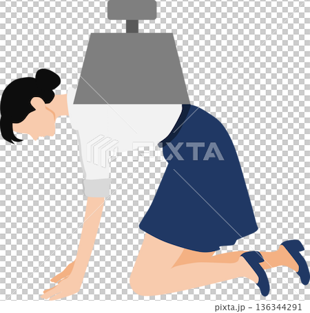 一位女商人感到壓力的插圖 一位女商人感到壓力的插圖 136344291