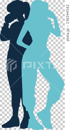 Illustration of two women communicating Illustration of two women communicating 136344582