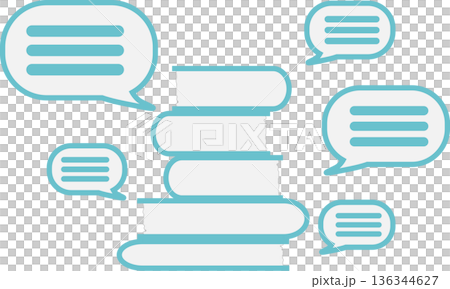 積みあがった本が知識の蓄積を表すイラスト 136344627