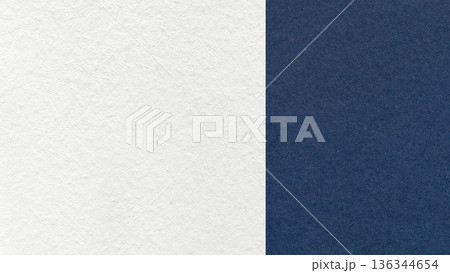 White paper texture two color background with dark blue vertical split and copy space for template, banner, presentation 136344654