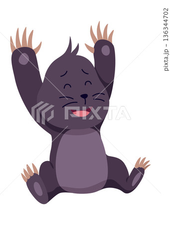 Vector cartoon mole. Cute illustration of funny animal for children design Vector cartoon mole. Cute illustration of funny animal for children design 136344702