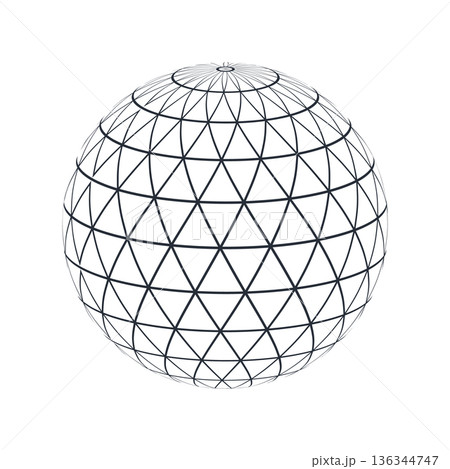 World globe icon. Abstract wireframe geometric planet earth logo, linear global worldwide network symbol, modern round web sign 136344747