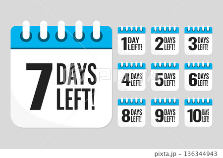 Countdown daily page calendar icon - 7 days left 136344943