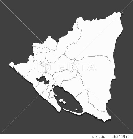 Vector map country Nicaragua divided on regions 136344950