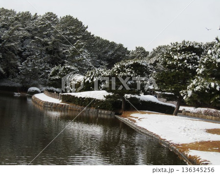 稲毛海浜公園浜の雪景色 稲毛海浜公園浜の雪景色 136345256