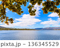 Lake Wartook reservoir landscape with rolling hills and dramatic clouds, Grampians National Park 136345529