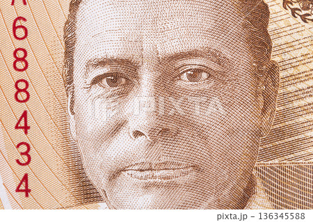 George Cadle Price a closeup portrait from Belizean money George Cadle Price a closeup portrait from Belizean money 136345588
