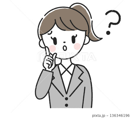 疑問を感じる女性社員 136346196