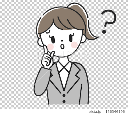 疑問を感じる女性社員 136346196