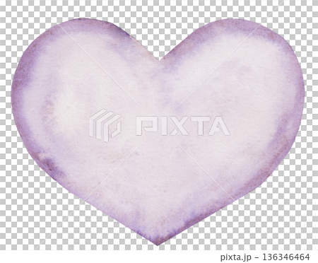 Light purple watercolor heart, isolated illustration. Hand painted element for Valentine Day cards Light purple watercolor heart, isolated illustration. Hand painted element for Valentine Day cards 136346464