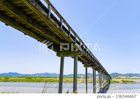 静岡県島田市　蓬莱橋 136346667