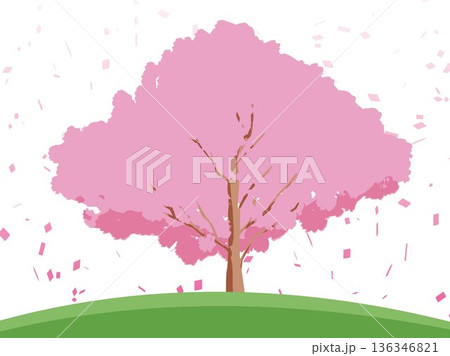 桜の木がある風景 136346821